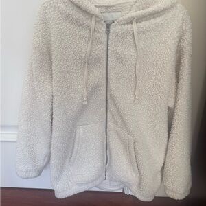 American Eagle Oversized Sherpa Full-Zip Hoodie